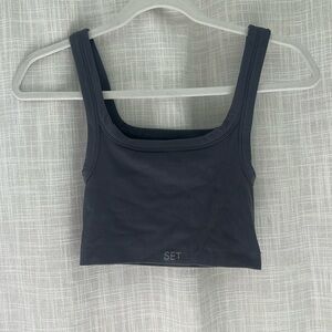 Set Active Gray Crop Top